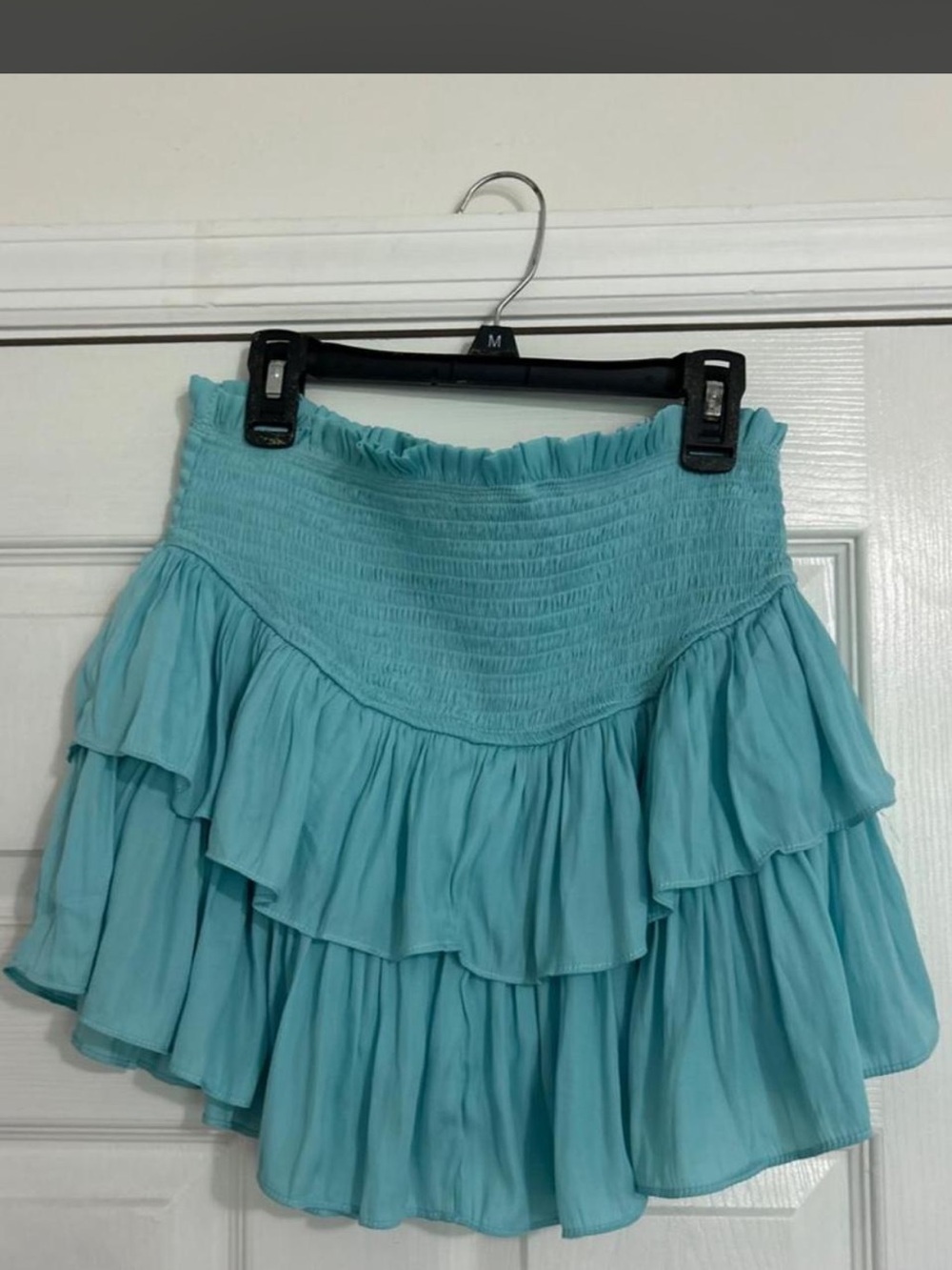 Women’s Ruffled Tiered Mini Skirt - Light Teal